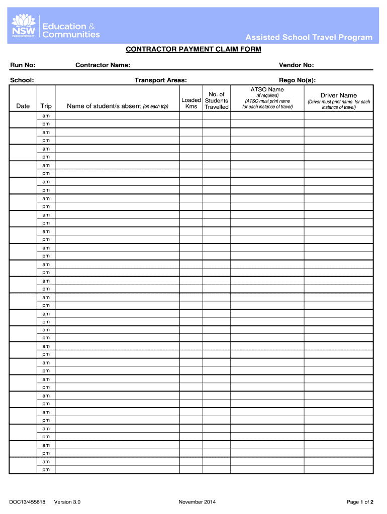 DEPARTMENT of EDUCATION &amp; TRAINING  Form