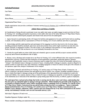 REGISTRATIONWAIVER FORM IndividualParticipant Last PiT