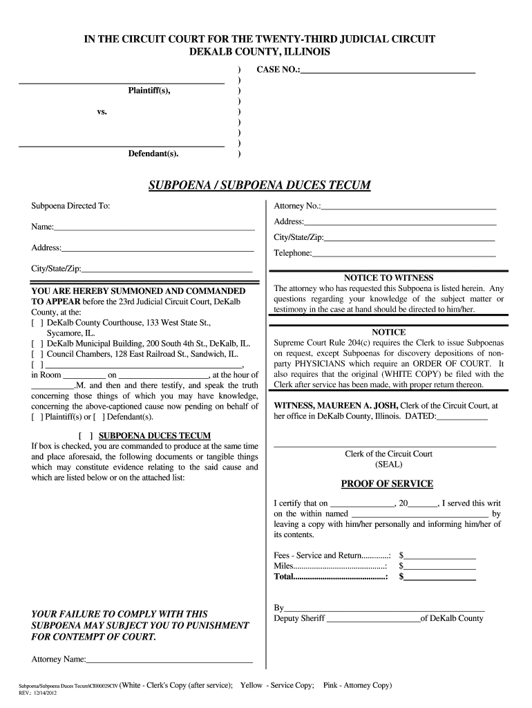  Subpoena Subpoena Duces Tecum DeKalbCounty Org 2020-2024