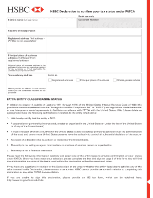 Hsbc Fatca Declaration Form