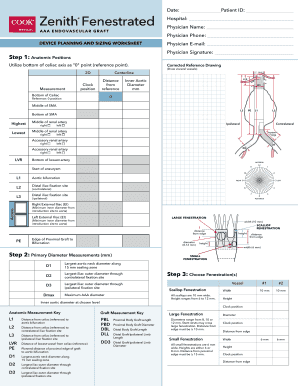 Zenith Fenestrated Cook Medical  Form