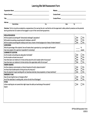 Site Visit Checklist  Form