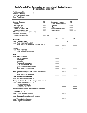 Tax Computation Format Malaysia