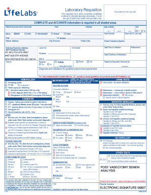 Lab Requisition Form Bc