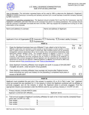 Name and Address of Applicant Small Business Administration  Form