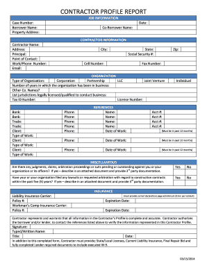  Contractor Profile Report REMN Wholesale 2014