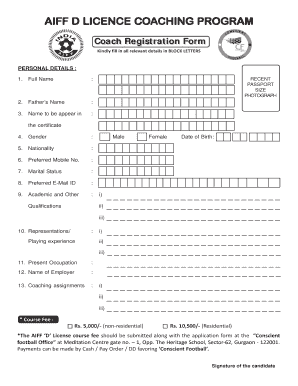 Aiff D License Book PDF  Form