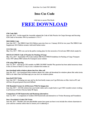 Imo Css Code PDF  Form