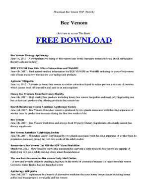Bee Venom Therapy PDF  Form