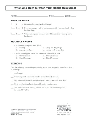  Handwashing Quiz Printable 2008