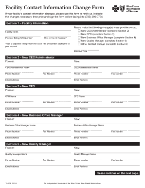 Get and Sign Facility Contact Information Change Form 