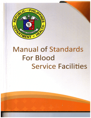 Manual of Standards for Blood Service Facilities  Form