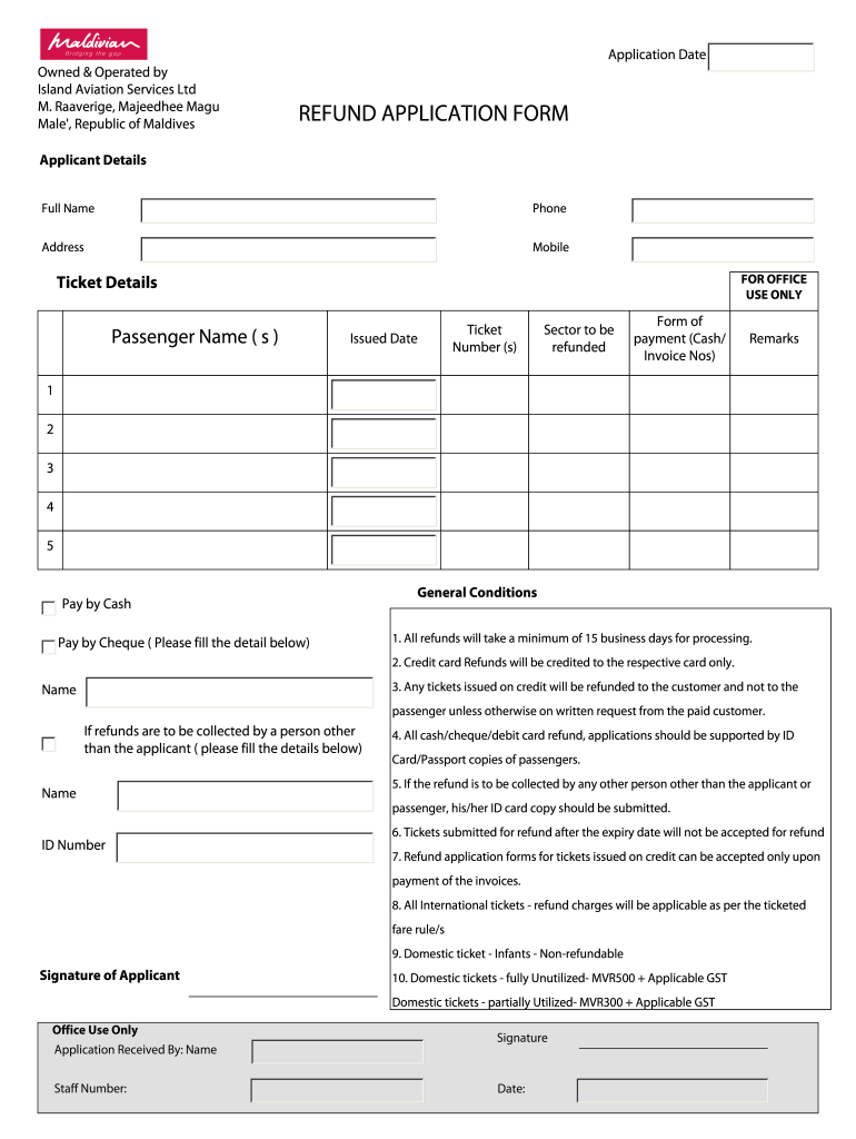 Refund Application Form for IAS Outlets Effective 01 09 1 PDF
