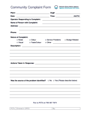 Community Complaint Form