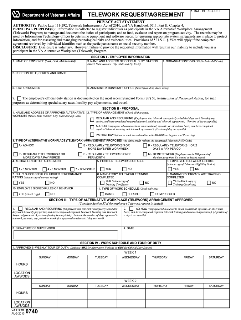 Va Form 0740