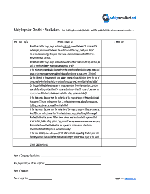 Ladder Inspection Checklist PDF  Form