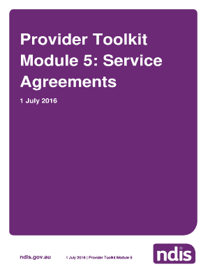 Ndis Provider Toolkit Module 5 Service Agreements  Form