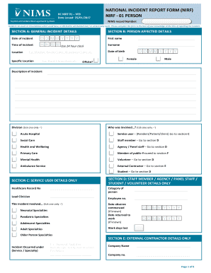 National Incident Report Form