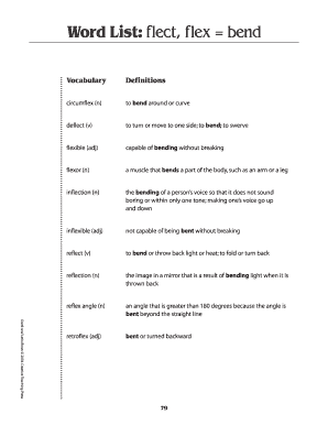 Flect Flex Words List  Form