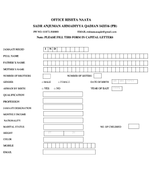 Mahallu Survey Form