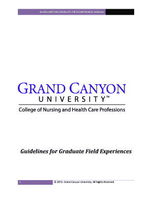 Guidelines for Graduate Field Experiences Manual GCU Media  Form
