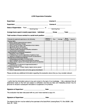 Evaluation for Social Work Supervision DOC  Form
