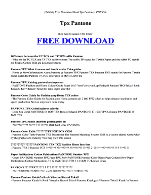 Tcx Pantone Book PDF Download  Form
