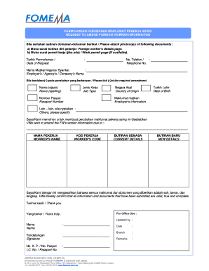 Fillable Online Request to Amend Foreign Worker Information Fax