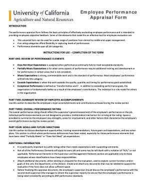 The Performance Appraisal Form Follows the Basic Principles of Effectively Evaluating Employee Performance and is Intended to