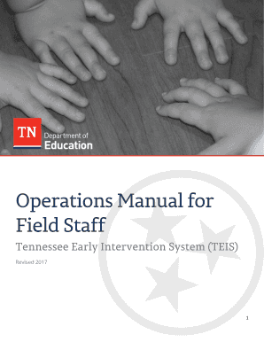 TEIS Operations Manual for Field Staff State of Tennessee  Form