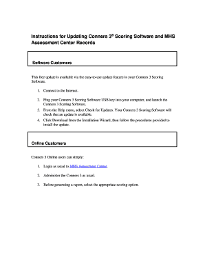 Conners 3 Scoring Online  Form