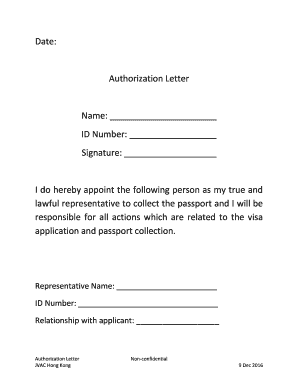 Psa Authorization Letter for Japan Visa  Form