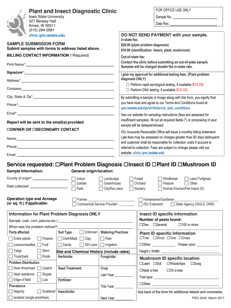  InsectPlant IDProblem Form Iowa State University Extension and 2017