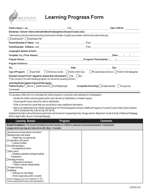 Get and Sign Progress Form 2016-2022