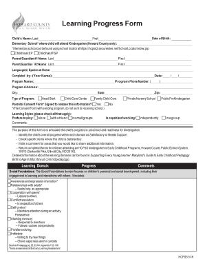  Progress Form 2016-2024