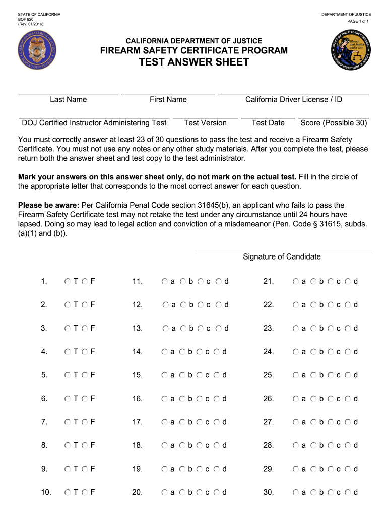 Get and Sign California Gun Test  Form