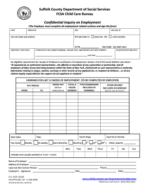  Confidential Inquiry on Employment Suffolk County Department of 2016-2024