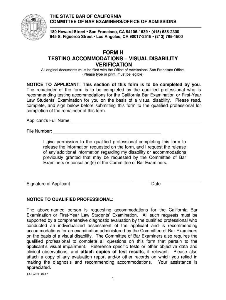 Form Testing Disability