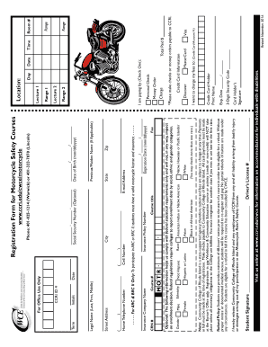  Registration Form for Motorcycle Safety Courses Ccri Edu 2016