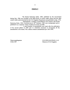 Kerala Rationing Order 1966 PDF  Form