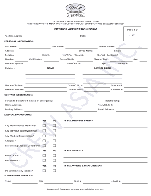 Crewasia Application Form