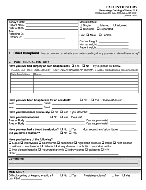 Hematology Oncology of Salem  Form