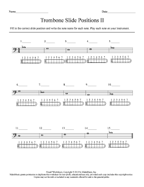 Trombone Slide Chart  Form