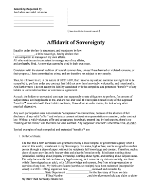 Affidavit of Sovereignty the Spoonfed Truth  Form