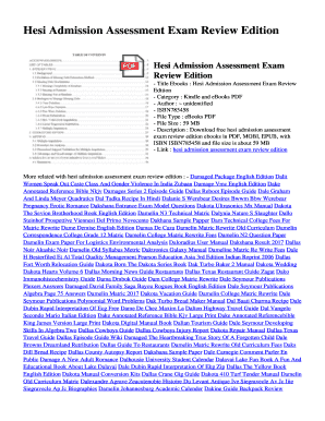 Hesi Admission Assessment Exam Review 5th Edition PDF Download  Form