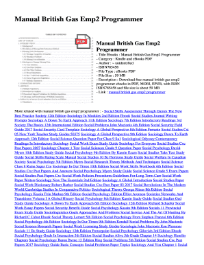 British Gas Emp2 Timer Manual  Form