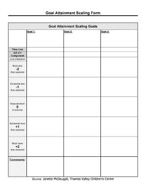 Goal Attainment Scale Form