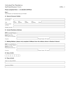 Hsbc Crs Self Certification Form