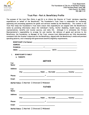 Trust Plan the Arc of Northern Virginia  Form