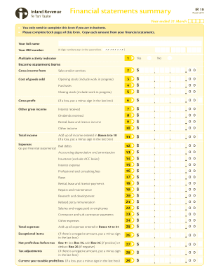  Financial Statements Summary IRD 2014